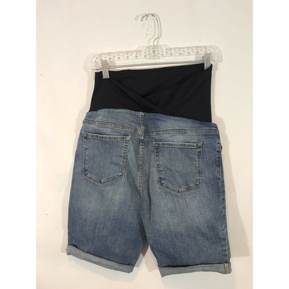 Isabel Maternity Bermuda Denim Shorts - Distressed - Picture 4 of 10